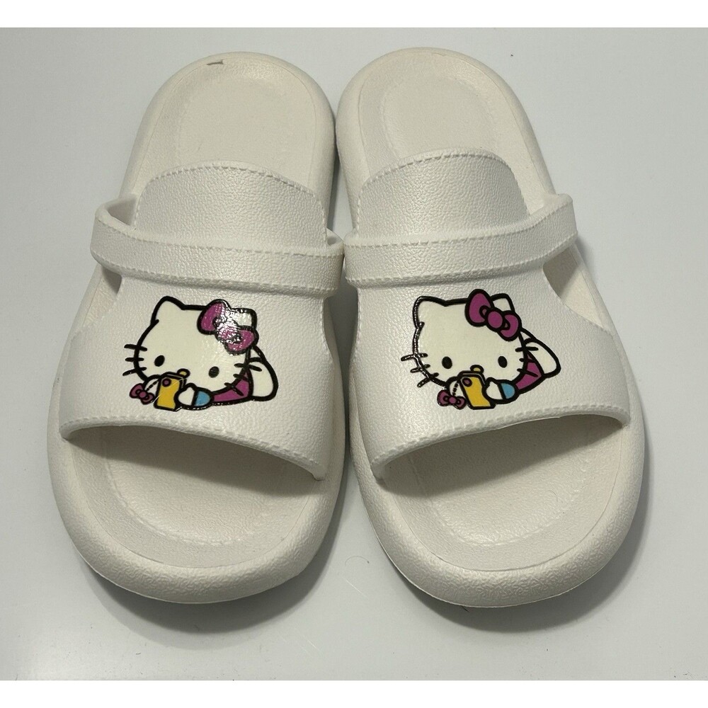 Hello Kitty by Sanrio White Slides/Sandals Youth Size 38/39 (US 6/7)